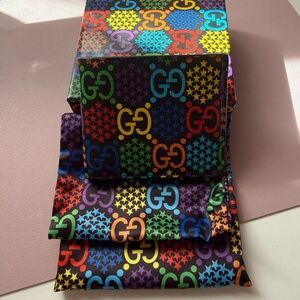 Gucci Black and Multicolor GG Card Holder